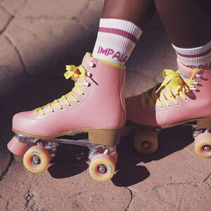 Women's Impala Pink/Yellow Roller Skates Size 8